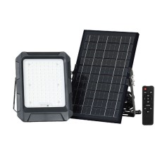 LED Solar Prožektors LED/10W/3,7V IP65 4000K melna + tālvadības pults