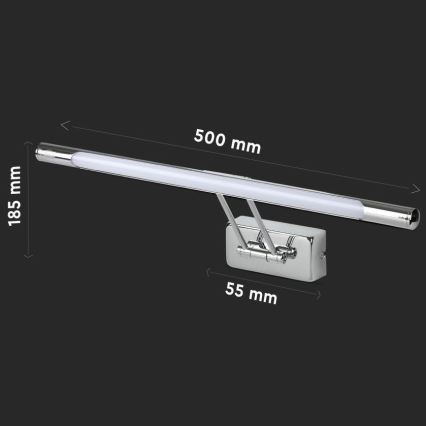 LED Spoguļa apgaismojums LED/9W/230V 3000K 50cm spīdīgi hromēts