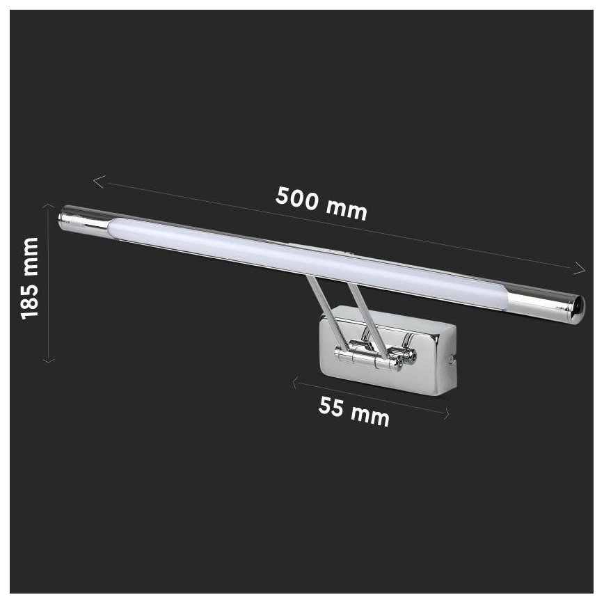 LED Spoguļa apgaismojums LED/9W/230V 3000K 50cm spīdīgi hromēts