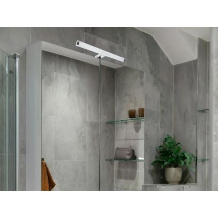 LED spoguļa apgaismojums vannas istabai, 8 W, 230 V, 30 cm, IP44, glancēts hroms