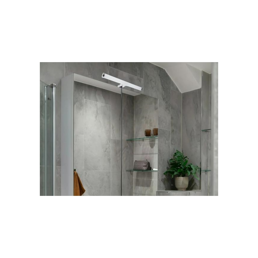 LED spoguļa apgaismojums vannas istabai, 8 W, 230 V, 30 cm, IP44, glancēts hroms