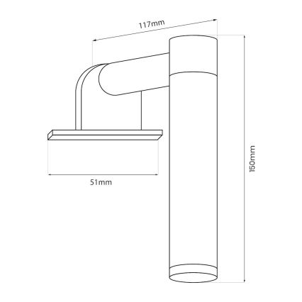 LED spoguļa apgaismojums vannas istabai APA MINI LED/4W/230V IP44, spīdīgs hroms