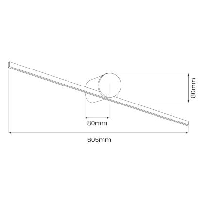 LED spoguļa apgaismojums vannas istabai ARTIST LED/9W/230V 60 cm IP44 melns