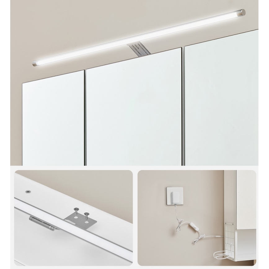 LED spoguļa vannas istabas skapītis SKY 70x70x16 cm 230V balts