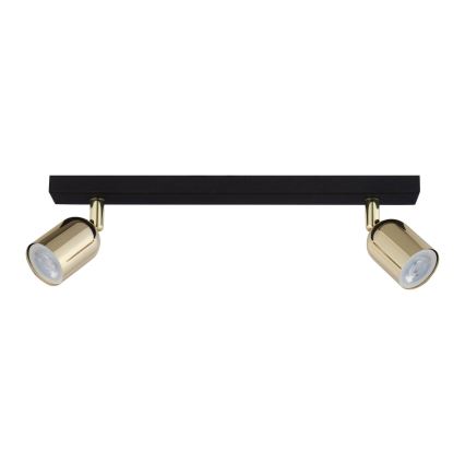 LED spot gaismeklis TOP 2xGU10/10W/230V melns/zelts