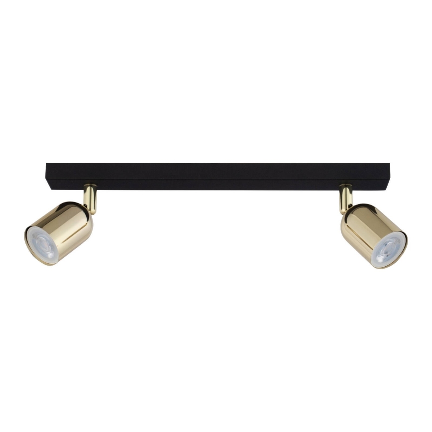 LED spot gaismeklis TOP 2xGU10/10W/230V melns/zelts