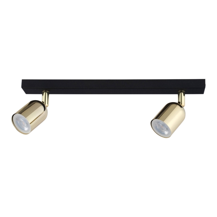 LED spot gaismeklis TOP 2xGU10/10W/230V melns/zelts