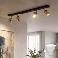 LED spot gaismeklis TOP 4xGU10/10W/230V, melns/zeltains