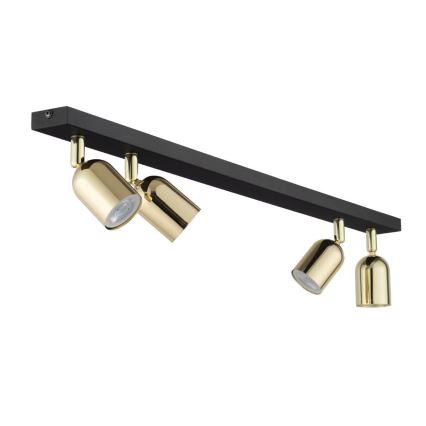 LED spot gaismeklis TOP 4xGU10/10W/230V, melns/zeltains