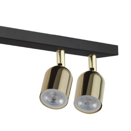 LED spot gaismeklis TOP 4xGU10/10W/230V, melns/zeltains