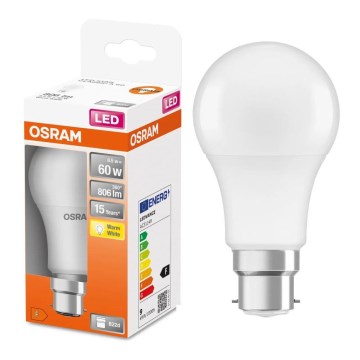 LED Spuldze A60 B22d/8,5W/230V 2700K - Osram