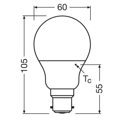 LED Spuldze A60 B22d/8,5W/230V 2700K - Osram