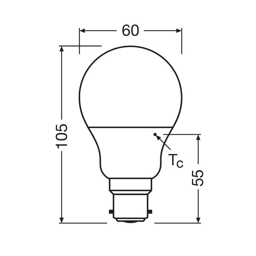 LED Spuldze A60 B22d/8,5W/230V 2700K - Osram