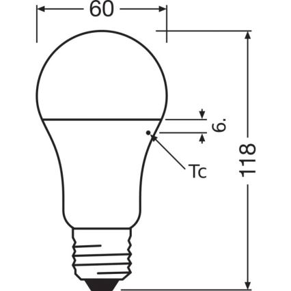 LED spuldze A60 E27/13W/230V 3000K - Osram