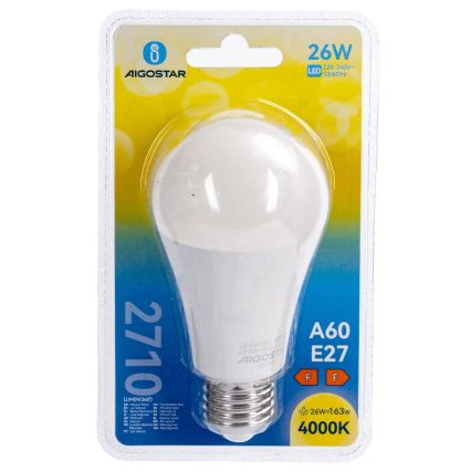 LED spuldze A60 E27/26W/230V 4000K - Aigostar