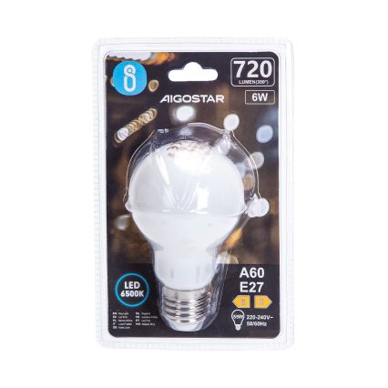 LED spuldze A60 E27/6W/230V 6500K 330° - Aigostar
