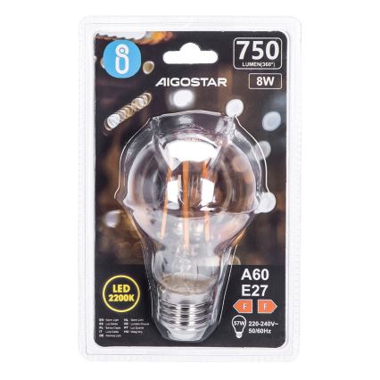 LED Spuldze A60 E27/8W/230V 2200K - Aigostar