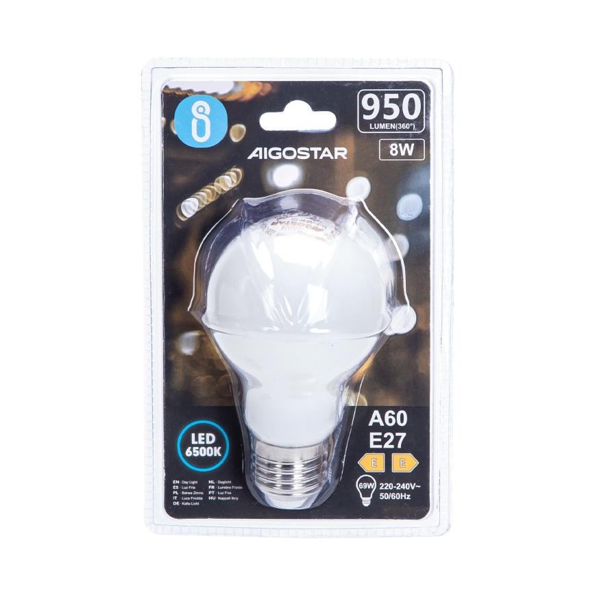 LED spuldze A60 E27/8W/230V 330° 6500K - Aigostar