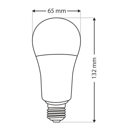 LED Spuldze A65 E27/18W/230V 4200K