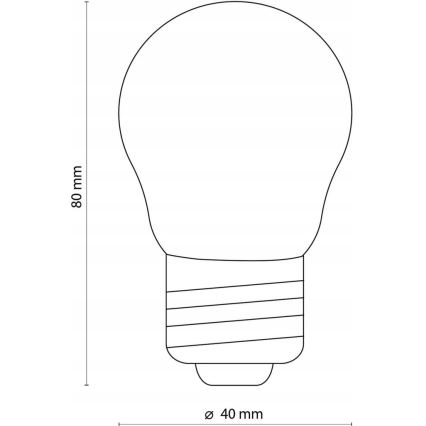 LED spuldze AMBER G45 E27/4,5W/230V 2200K