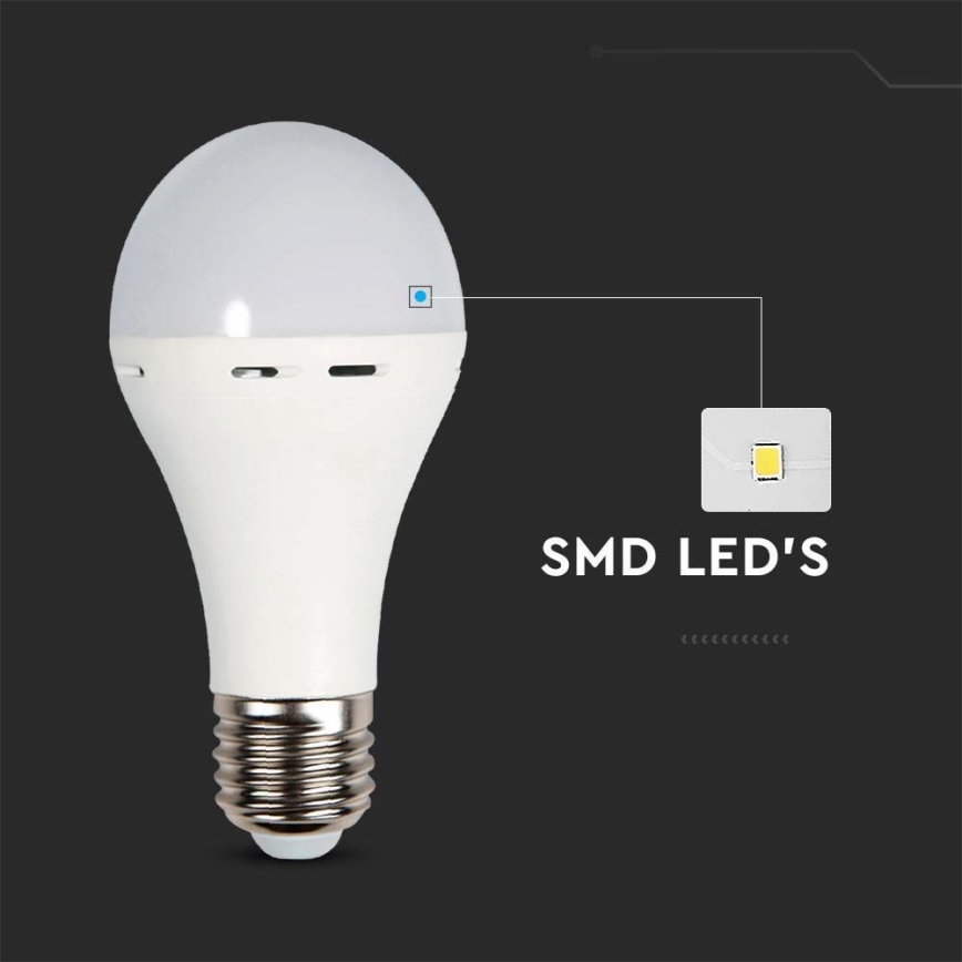 LED Spuldze ar avārijas režīmu A70 E27/9W/230V 4000K