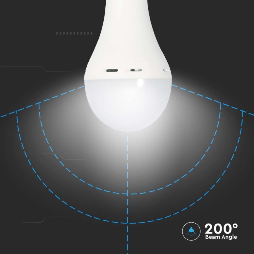 LED Spuldze ar avārijas režīmu A70 E27/9W/230V 4000K