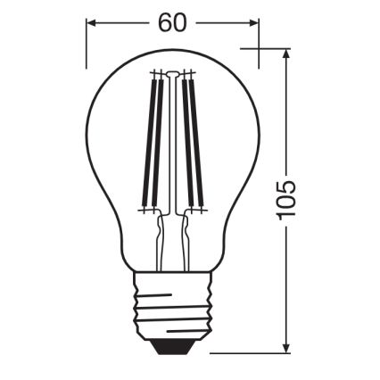 LED spuldze ar krēslas sensoru CLASSIC FILAMENT A60 E27/7,3W/230V 2700K - Osram