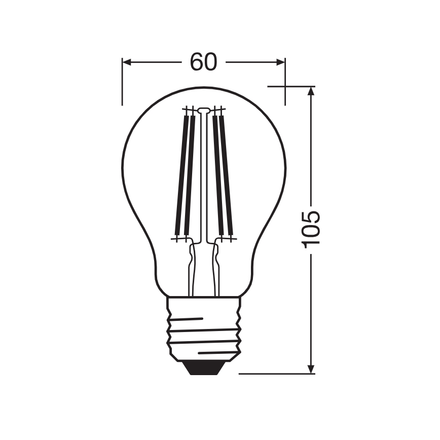 LED spuldze ar krēslas sensoru CLASSIC FILAMENT A60 E27/7,3W/230V 2700K - Osram