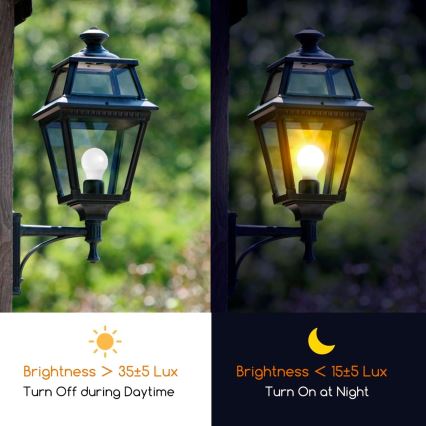 LED Spuldze ar krēslas sensoru ECOLINE A60 E27/9W/230V 3000K -  Brilagi
