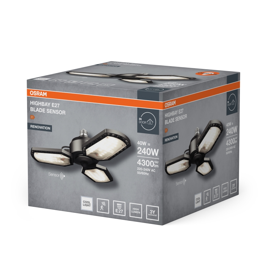 LED spuldze ar sensoru HIGHBAY E27/40W/230V 4000K - Osram