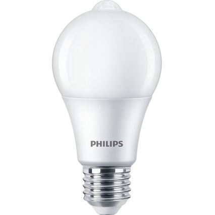 LED Spuldze ar sensoru Philips A60 E27/8W/230V 2700K