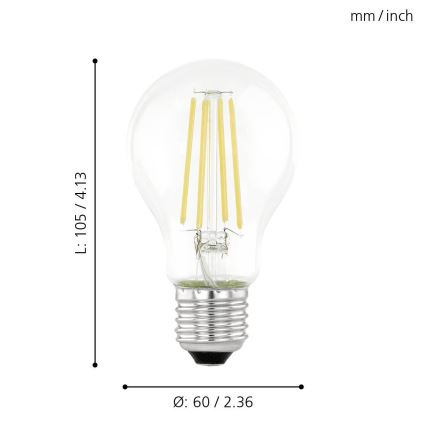 LED Spuldze ar sensoru VINTAGE A60 E27/6W/230V 3000K - Eglo 11886