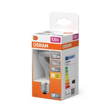 LED spuldze ar spoguļotu augšdaļu FILAMENT E27/6,5W/230V 2700K sudraba- Osram