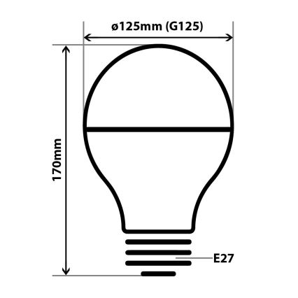 LED Spuldze ar spoguļveida sfērisku kupolu DECOR MIRROR G125 E27/12W/230 4200K sudraba