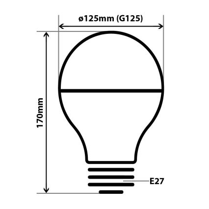 LED Spuldze ar spoguļveida sfērisku kupolu DECOR MIRROR G125 E27/12W/230V 4200K zelta