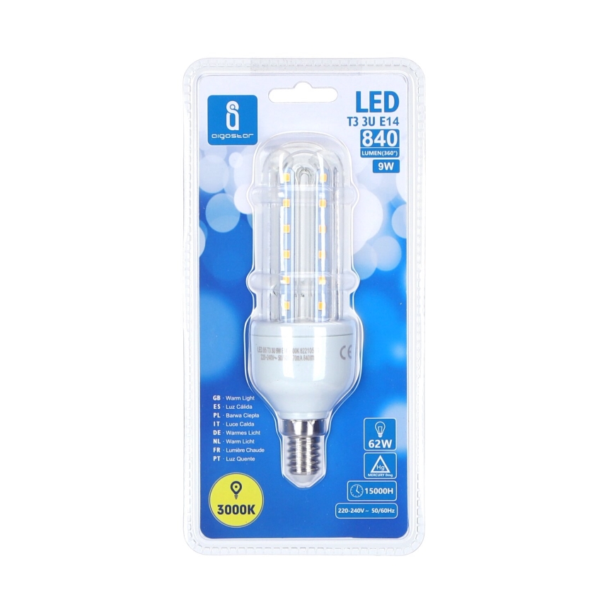 LED Spuldze B5 E14/9W/230V 3000K - Aigostar