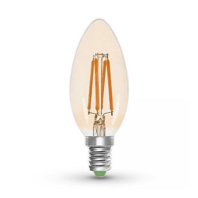 LED Spuldze CLASIC AMBER C35 E14/5W/230V 2200K -  Brilagi