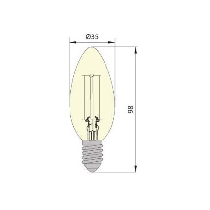 LED Spuldze CLASIC AMBER C35 E14/5W/230V 2200K -  Brilagi