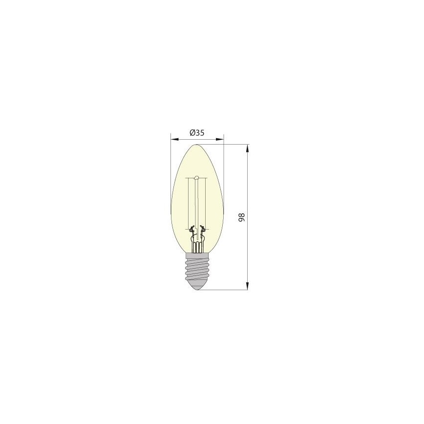 LED Spuldze CLASIC AMBER C35 E14/5W/230V 2200K -  Brilagi