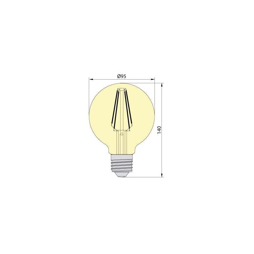 LED Spuldze CLASIC AMBER G95 E27/8W/230V 2200K – Brilagi