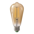 LED Spuldze CLASIC AMBER ST64 E27/10W/230V 2200K – Brilagi