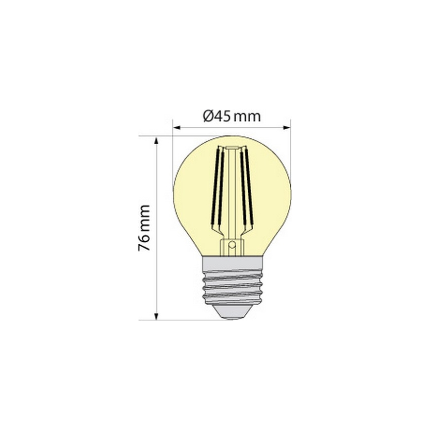 LED spuldze CLASSIC AMBER G45 E27/6,5W/230V 2200K - Brilagi