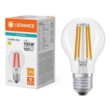LED spuldze CLASSIC FILAMENT A60 E27/11W/230V 2700K - Ledvance