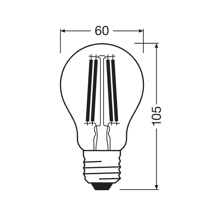 LED spuldze CLASSIC FILAMENT A60 E27/11W/230V 2700K - Ledvance