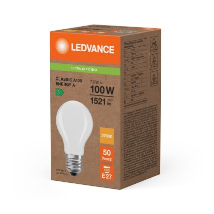 LED spuldze CLASSIC FILAMENT A60 E27/7,2W/230V 2700K - Ledvance
