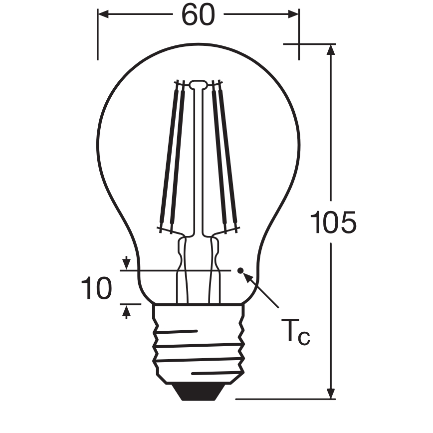 LED spuldze CLASSIC FILAMENT A60 E27/7,5W/230V 2700K - Ledvance