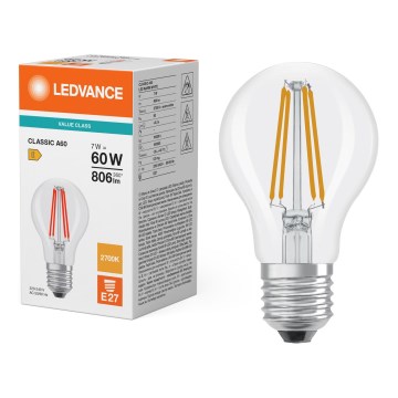 LED spuldze CLASSIC FILAMENT A60 E27/7W/230V 2700K - Ledvance