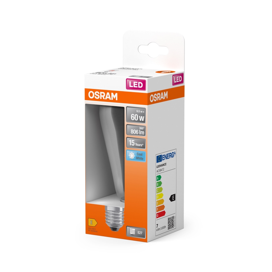 LED spuldze CLASSIC FILAMENT E27/6,5W/230V 4000K - Osram