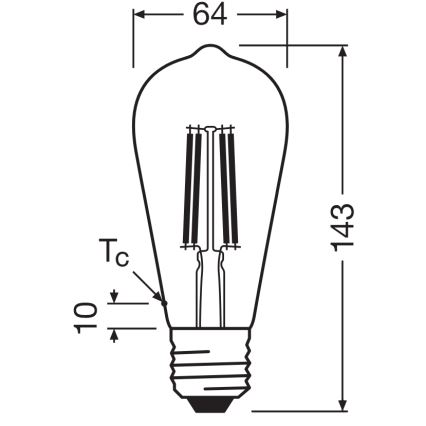 LED spuldze CLASSIC FILAMENT E27/6,5W/230V 4000K - Osram