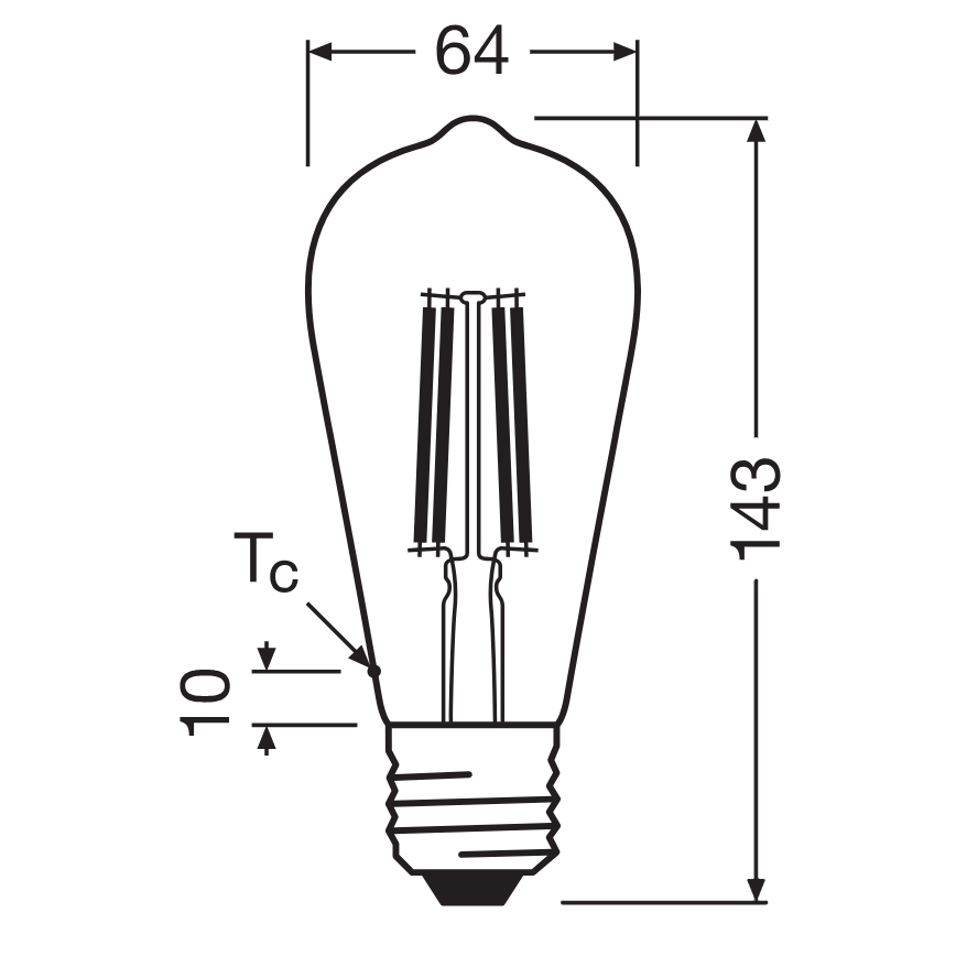 LED spuldze CLASSIC FILAMENT E27/6,5W/230V 4000K - Osram